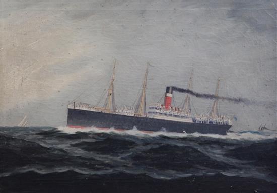 Irish School Ocean liner at sea, 16 x 23in.